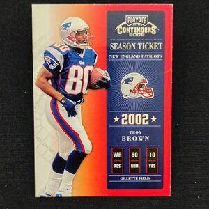 2002 Playoff Contenders #9 Troy Brown Football New England Patriots NFL Card